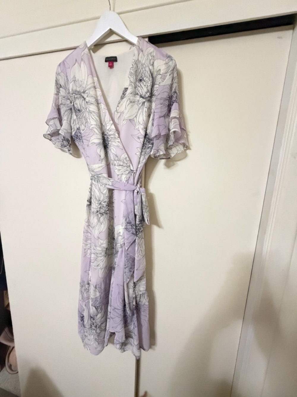 Vince Camuto Lavender Floral Wrap Robe